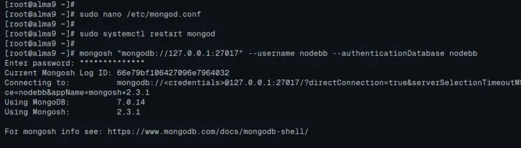 login mongodb